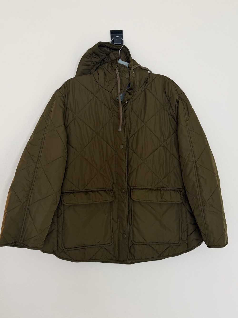 H&M quilted Hooded Jacket - Olive Green